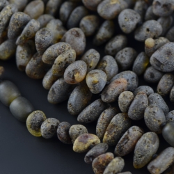 Amber necklace raw baroque green